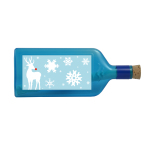Blaue Flasche mit Sujet "Weihnachten"