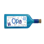 Blaue Flasche mit Sujet "Für den besten Opa zum Geburtstag"