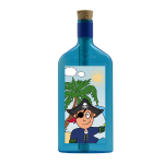 Blaue Flasche mit Sujet "Pirat"