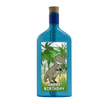 Blaue Flasche mit Sujet "Dinosaurier "Happy Birthday""