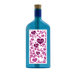 Blaue Flasche mit Sujet "Zur Hochzeit alles Gute"